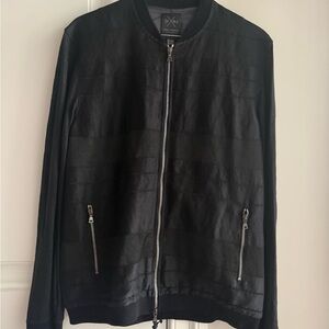 John Varvatos x Nick Jonas Limited Edition Linen Bomber Zip Jacket Size XL